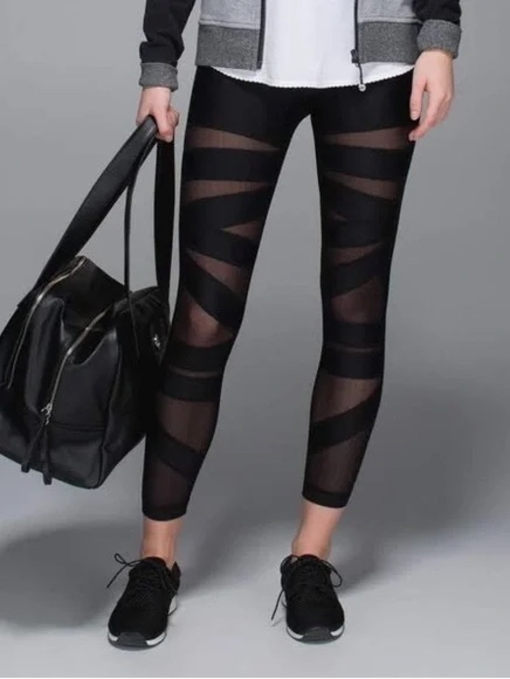 lululemon Black High-Rise Zigzag Mesh-Detail Leggings